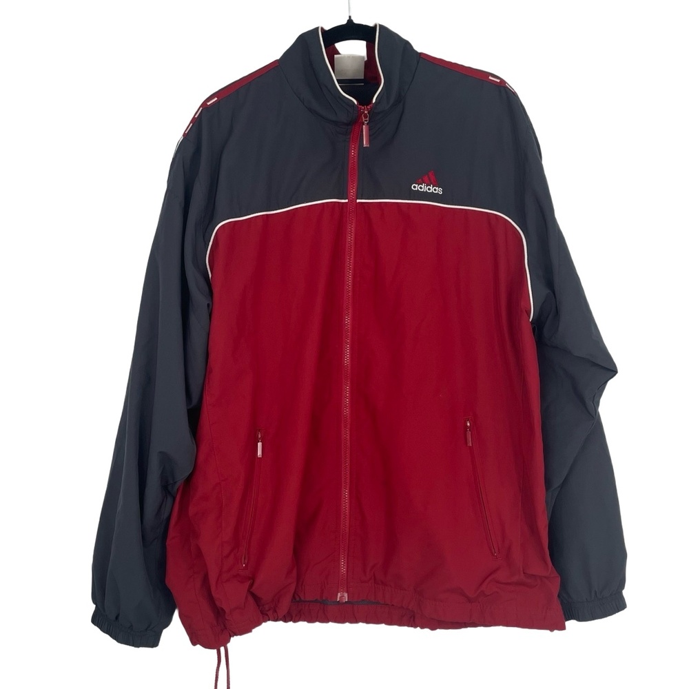 Adidas Men's Red & Black Vintage Y2K Athletic Performance Track Jacket Size XL